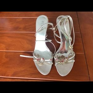 🚫SOLD🚫 Guess by Marciano gold heels w/charms